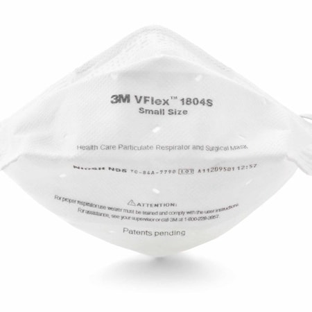3M Vflex Particulate Respirator, Surgical Mask Medical N95 Flat Fold Elastic Strap ASTM F1862 Adult, 50PK 1804S